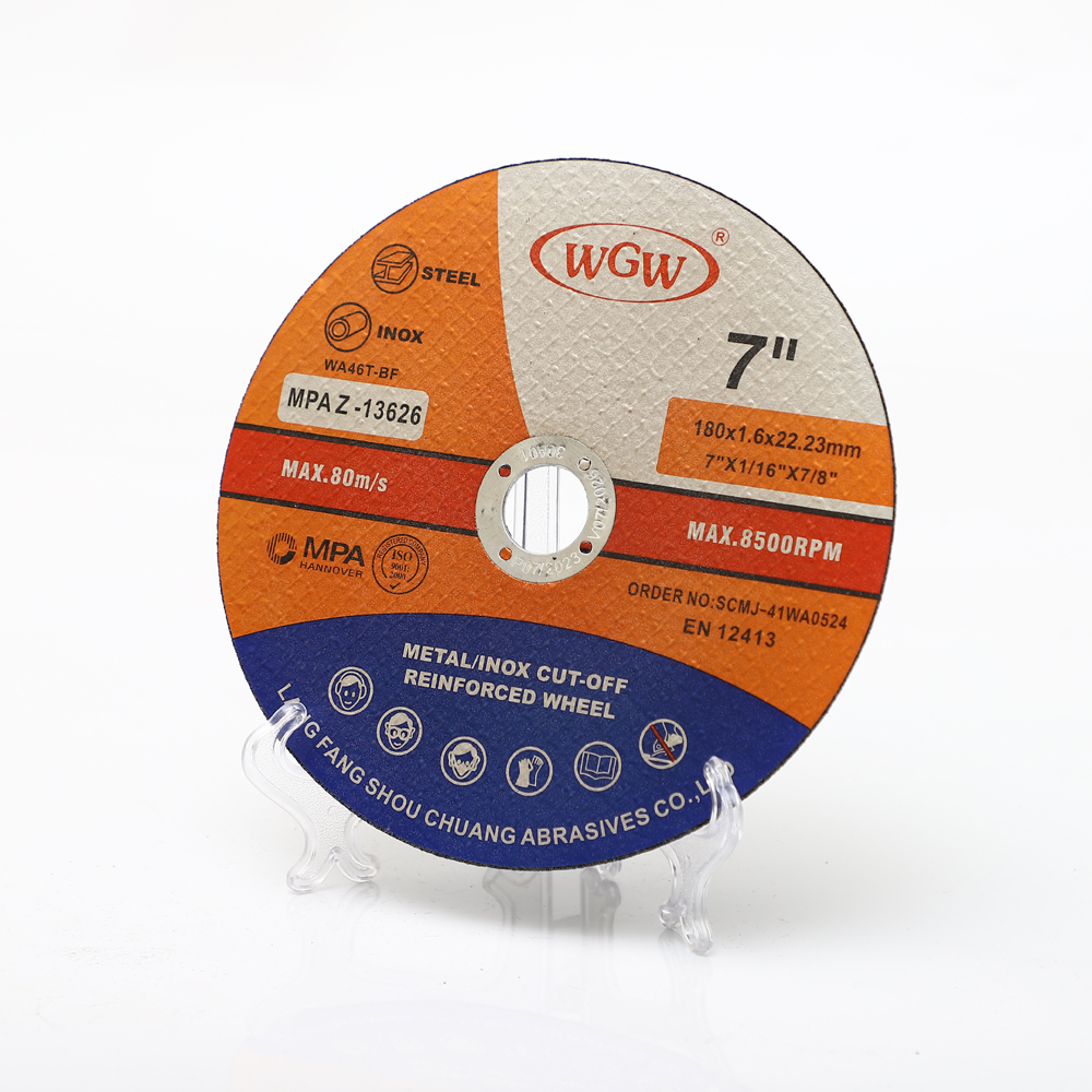 Disco de corte de acero inoxidable WGW T41 de 7 pulgadas, óxido de aluminio de alta dureza