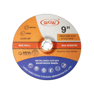 WGW Disco de corte de metal de larga duración, 230 mm x 3,0 x 22,23 mm, 80 m/s, amoladora angular portátil de alta dureza (T42)