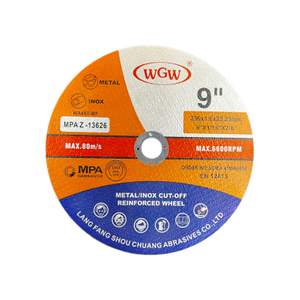 WGW Disco para corte de metales de larga duración, 230 mm x 1,6 x 22,23 mm, amoladora angular portátil de alta dureza de 80 m/s 