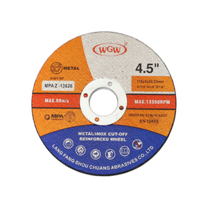 Disco de corte abrasivo de 4,5 pulgadas, alta dureza, aceptado por OEM, 1 pieza, tasas de molienda más rápidas, certificación ISO9001, garantía de 3 años MPA (3 mm)