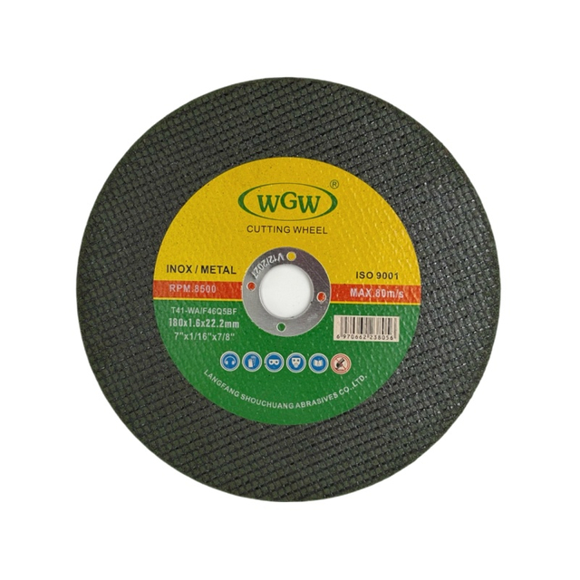 WGW Disco de corte de doble red 180x1,6x22 mm para amoladora angular portátil, disco de óxido de aluminio T41 de metal 80 m/s