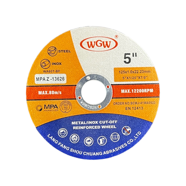 Disco de corte de acero inoxidable WGW T41 de 5 pulgadas, óxido de aluminio de alta dureza