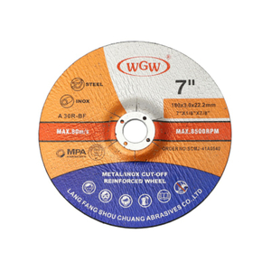 WGW Disco de corte de metal de larga duración, 180 mm x 3,0 x 22,23 mm, 80 m/s, amoladora angular portátil de alta dureza (T42)