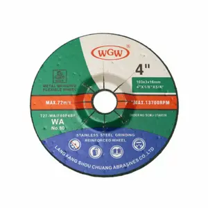 WGW T27 103 × 3.0 × 16 mm ISO9001 Disco abrasivo de óxido de aluminio certificado MPA Rueda abrasiva de alta dureza de 4 pulgadas para amoladora angular de metal de acero inoxidable